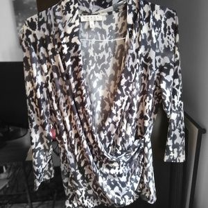Chaus New York cross over blouse XL EUC